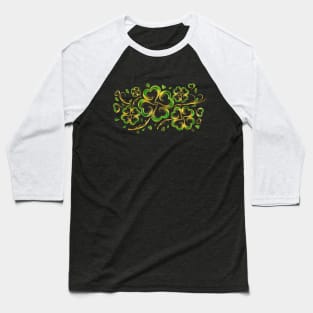 Irish Shamrock Four-leaf Lucky Clover Baseball T-Shirt